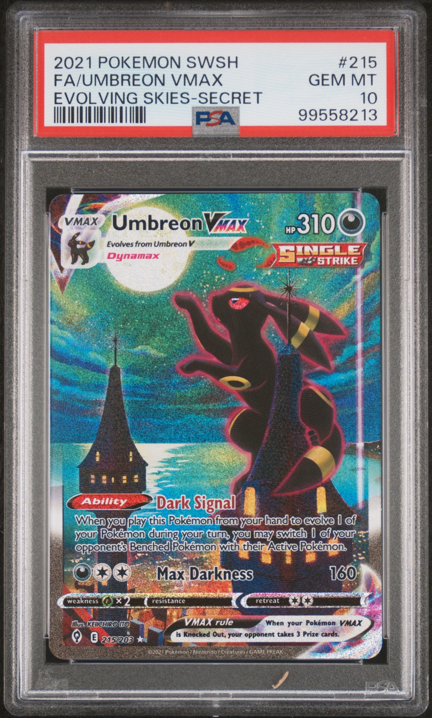 Umbreon Vmax Alt #215 PSA 10 Evolving Skies