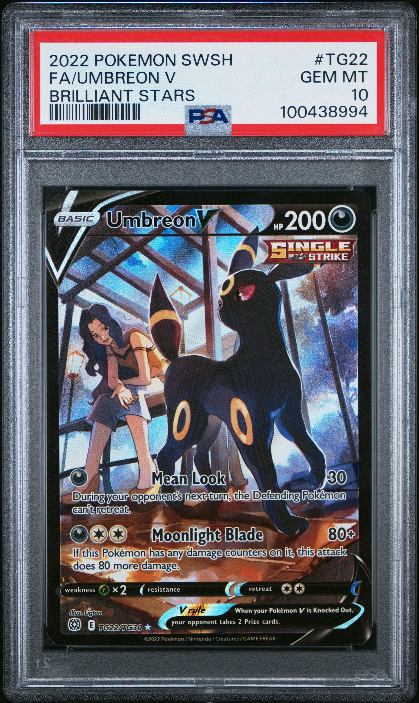 Umbrian V Full Art #TG22 PSA10 2022 Pokémon sword & shield Brilliant stars